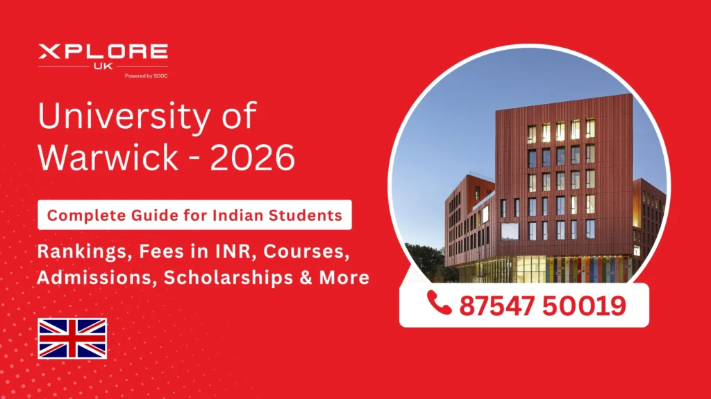 University of Warwick campus buildings and modern student facilities in UK