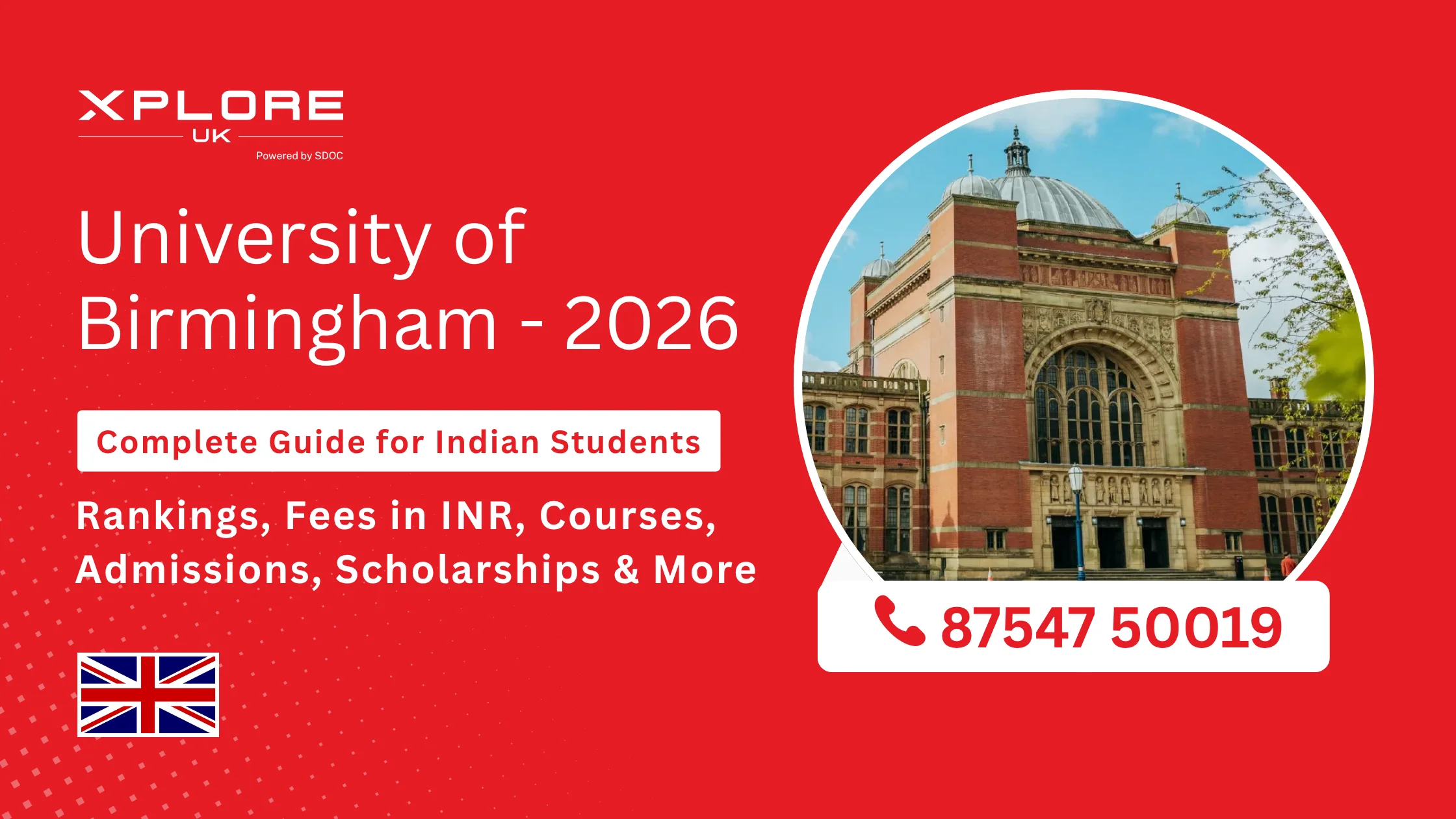 University of Birmingham campus buildings and student area in Birmingham UK.