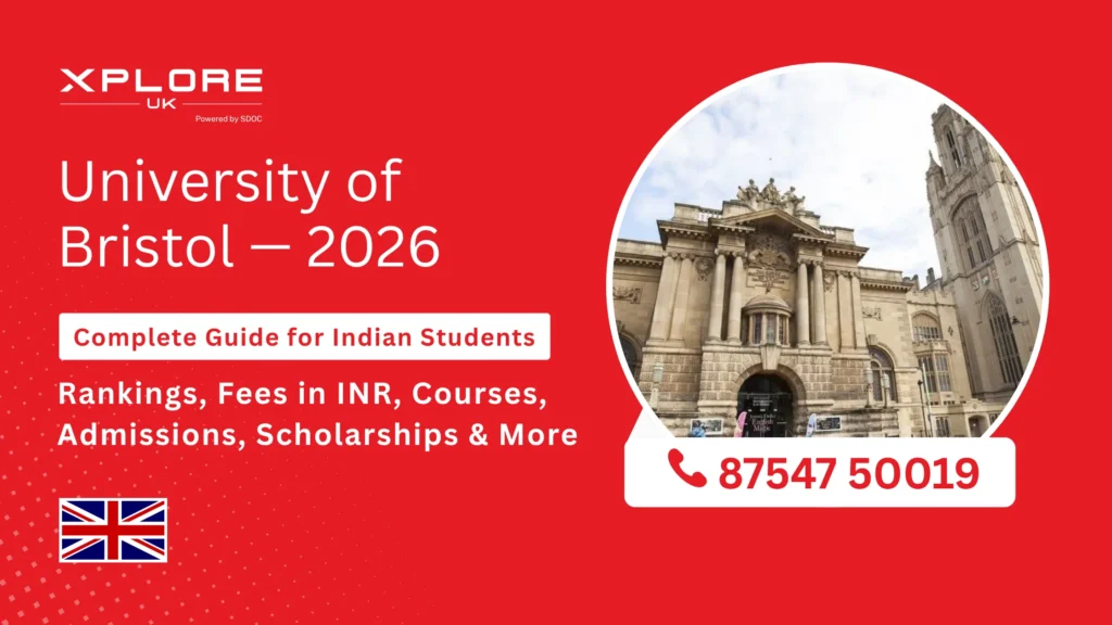 University of Bristol campus buildings and city view in Bristol UK