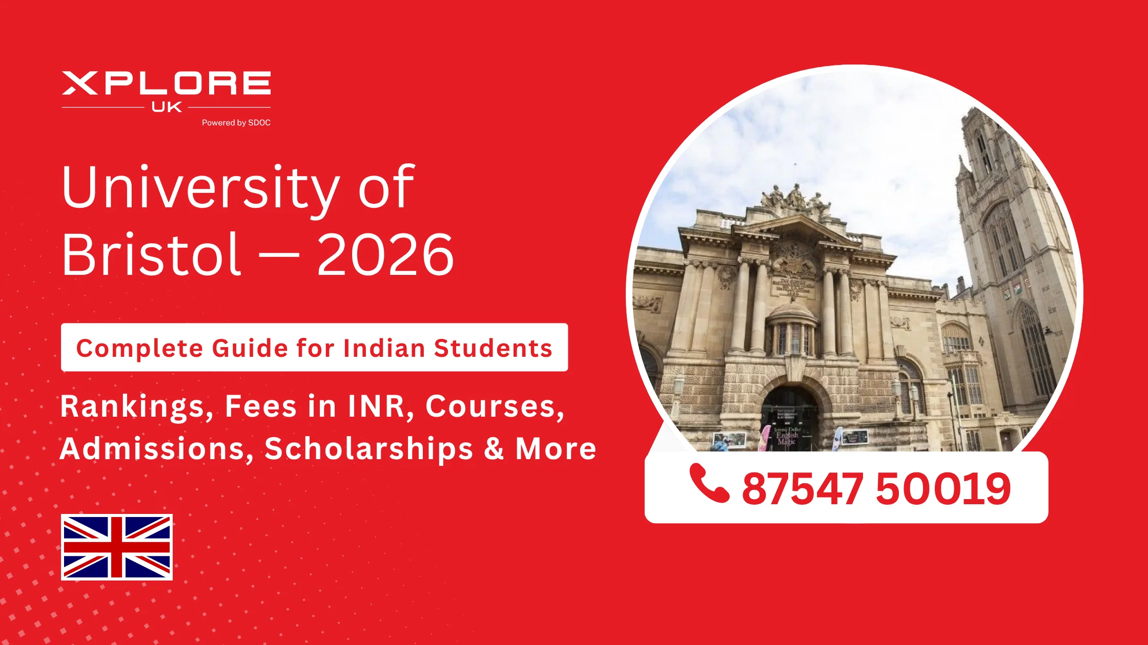 University of Bristol campus buildings and city view in Bristol UK